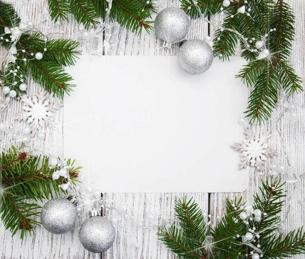 Christmas background - blank paper with decoration — Stock Photo, Image