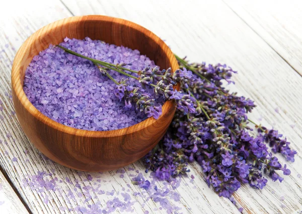 Lavender and massage salt Stock Photo