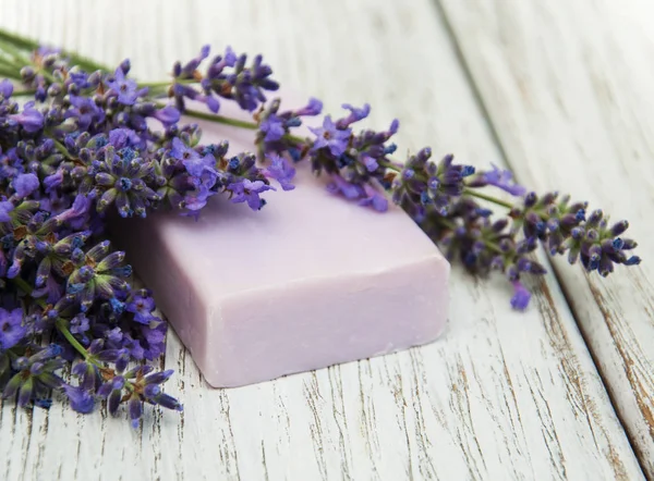 Lavender with soap Royalty Free Stock Photos