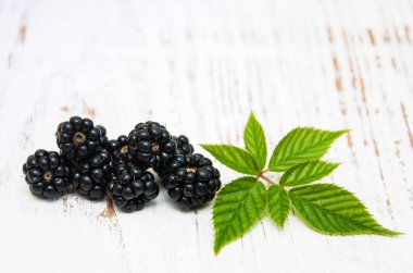 taze böğürtlen yaprakları ile