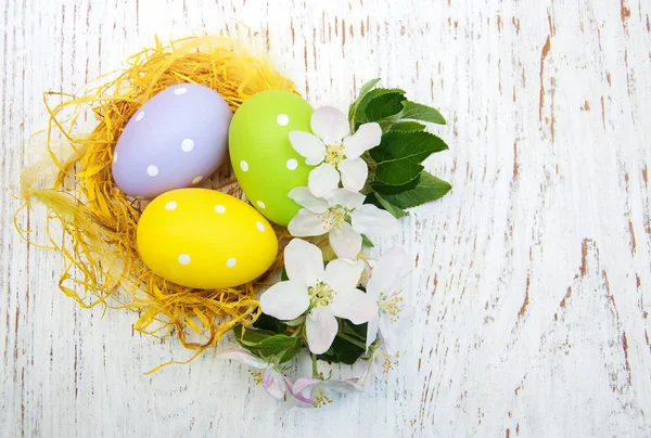 Nido con huevos de Pascua — Foto de Stock
