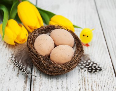 Yuvadaki paskalya yumurtaları
