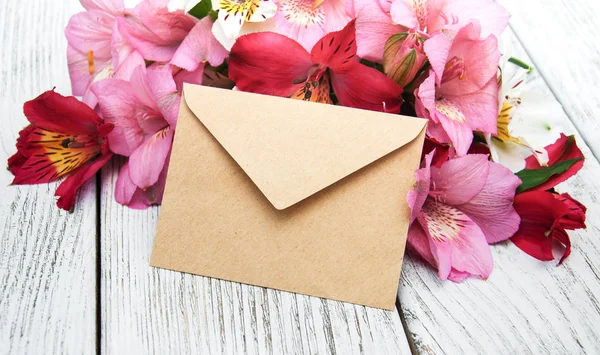 Φάκελο χαρτί με στάχια λουλούδια — Φωτογραφία Αρχείου