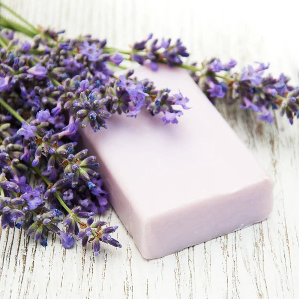 Lavender with soap — Stock Photo, Image