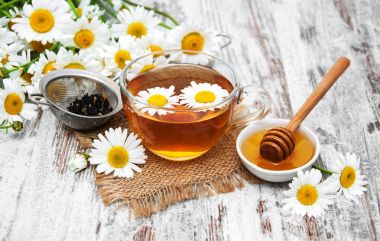 Bir fincan bitki çayı.