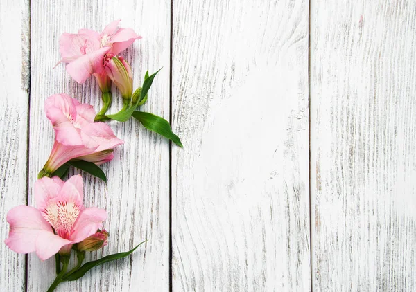 Alstroemeria blommor på ett bord — Stockfoto