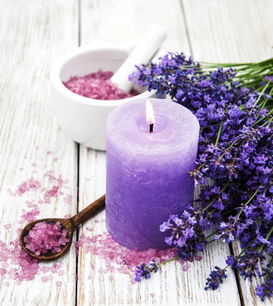 Produk spa dengan lavender — Stok Foto