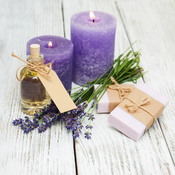 Lavender with soap — Stock Photo, Image