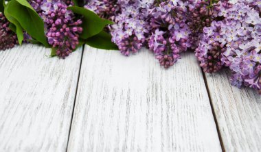 Bir masaya Lila çiçek