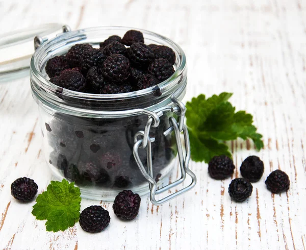 Jar with Blackberries — Stock Photo, Image