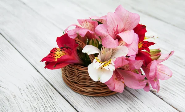 Belo buquê de alstroemeria rosa — Fotografia de Stock