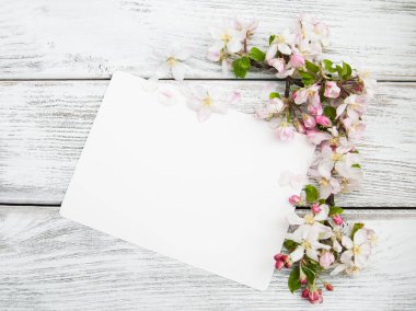 Elma çiçeği kartı ile