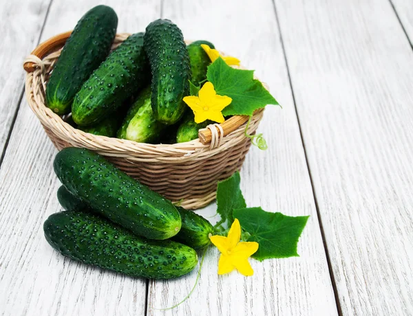 Bir tablo üzerinde taze salatalık