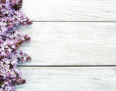 Bir masaya Lila çiçek