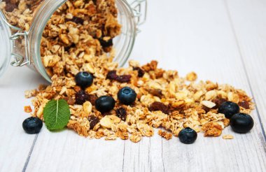 kavanoz içinde ev yapımı granola
