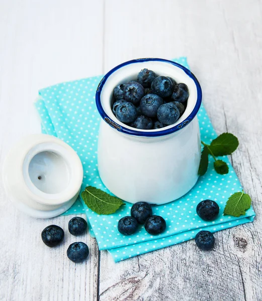 Fresh blueberries on a table Stock Photo