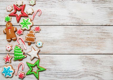 Noel zencefil ve bal renkli kurabiyeleri