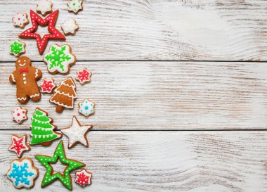 Noel zencefil ve bal renkli kurabiyeleri