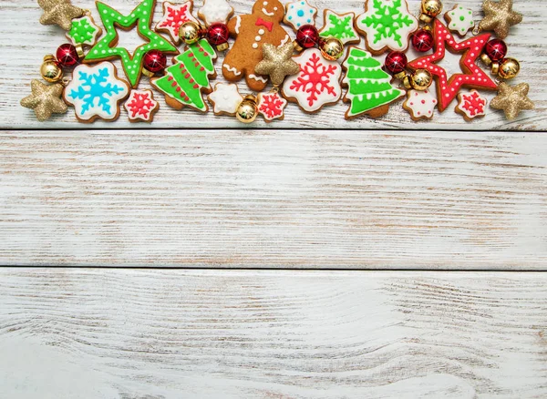 Zenzero di Natale e miele biscotti colorati — Foto Stock