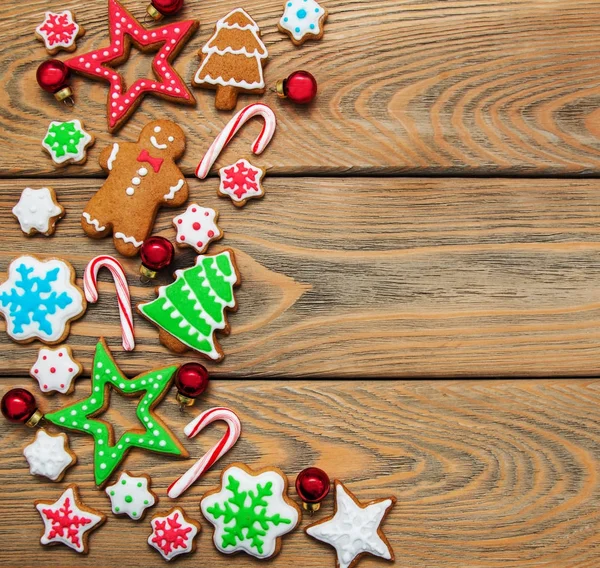 Ingefära och honung färgglada julkakor — Stockfoto