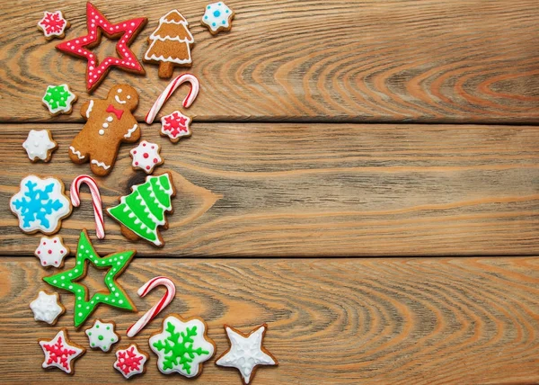 Різдвяний імбир і медове барвисте печиво — стокове фото
