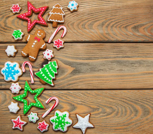 Biscuits colorés au gingembre et miel de Noël — Photo