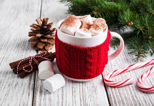 Christmas cocoa with marshmallow — Stock Photo, Image