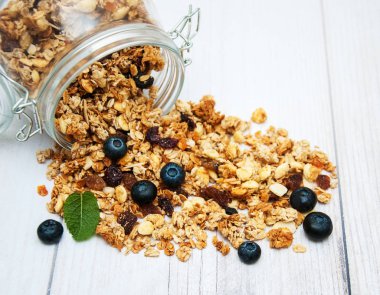 kavanoz içinde ev yapımı granola