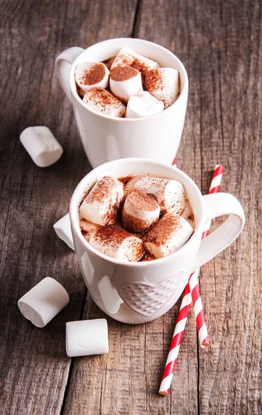 Рождественский какао с зефиром — стоковое фото