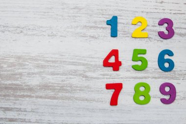 Renkli ahşap numaraları