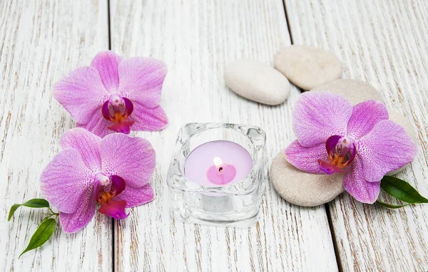 Concepto de spa con orquídeas — Foto de Stock