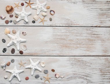 Deniz ve deniz yıldızı kenarlık 