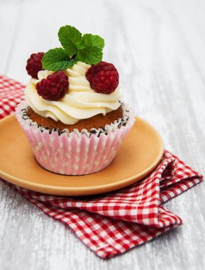 cupcake ile taze frambuaz