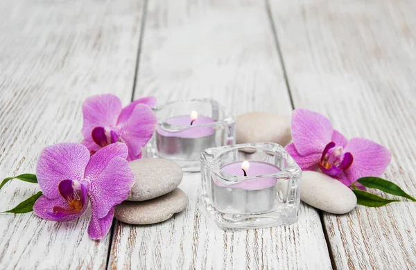 Concepto de spa con orquídeas — Foto de Stock