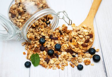 kavanoz içinde ev yapımı granola