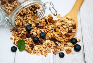 kavanoz içinde ev yapımı granola