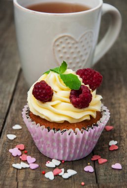 cupcake ile taze frambuaz