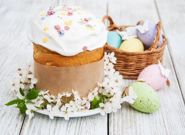 stock image Easter bread and eggs