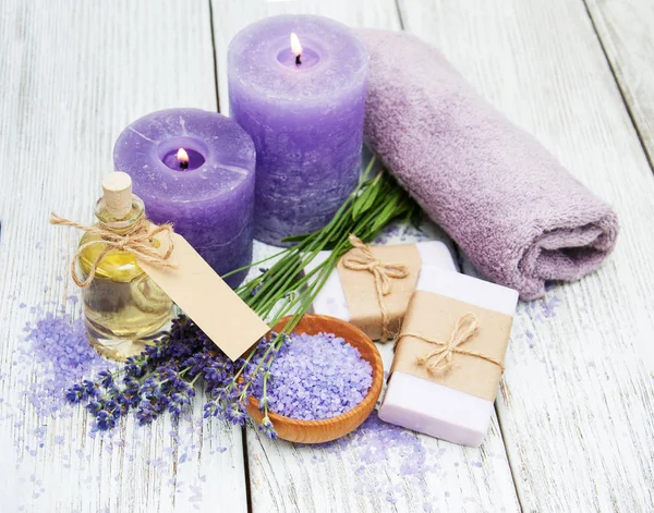 Lavender with soap Royalty Free Stock Images