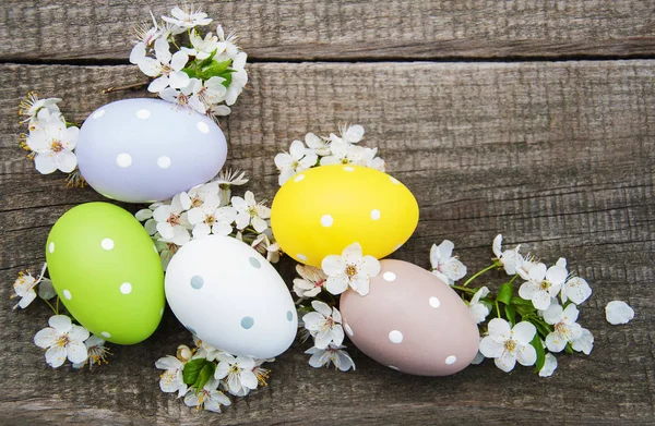 Paskalya yumurtaları ve bahar çiçeği — Stok fotoğraf