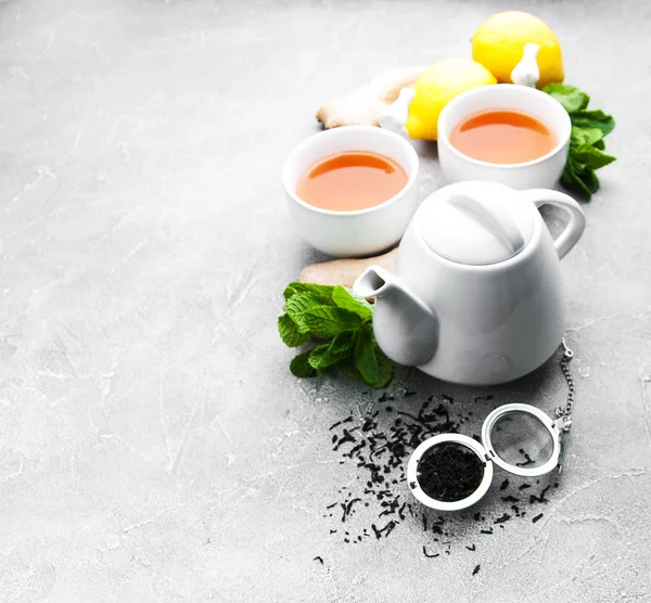 Ceai cu lamaie si menta — Fotografie, imagine de stoc