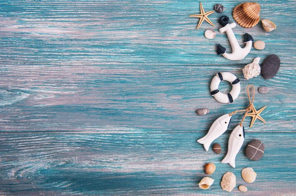 Sea decorations on a table