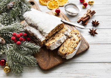 Ahşap arka planda Noel çalıntısı