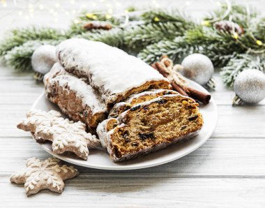 Ahşap arka planda Noel çalıntısı