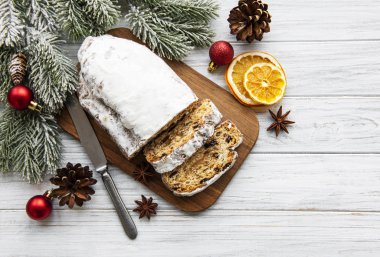 Ahşap arka planda Noel çalıntısı