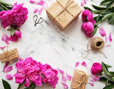 pembe peonies ile arka plan