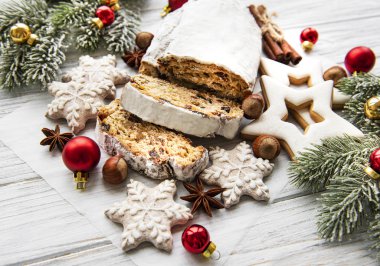 Ahşap arka planda Noel çalıntısı