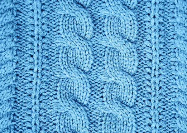Textura de lana de punto tonificado clásico color azul — Foto de Stock