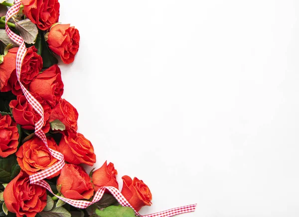 Rosas rojas sobre fondo blanco — Foto de Stock