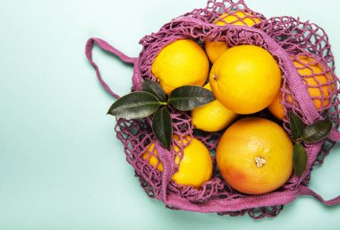 Portakallı ağ alışveriş torbası